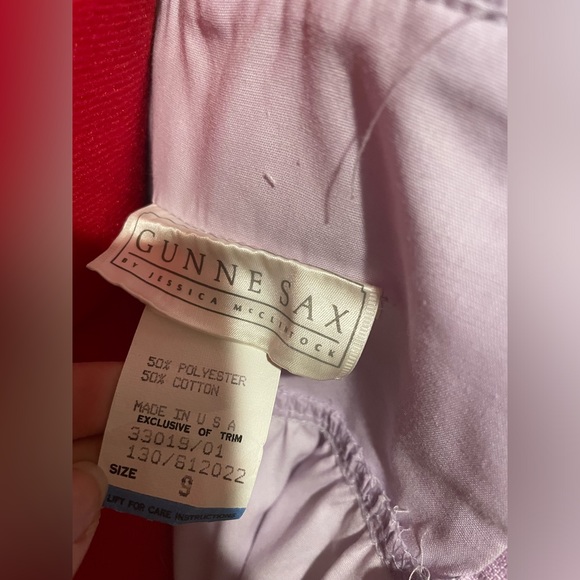 Gunne Sax 1970s Vintage Lavender Fit & Flare Sundress With Lace - Picture 6 of 10